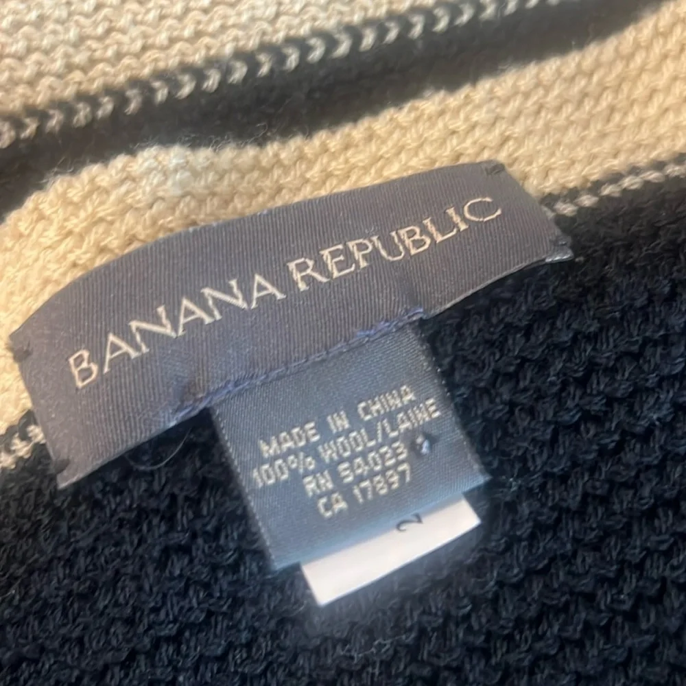 🤎💼 BANANA REPUBLIC GENDER NEUTRAL BLACK & CREAM SCARF🤎💼